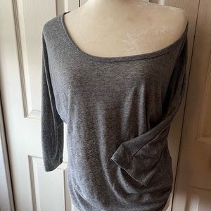 Ladies boat neck soft top with 3/4 sleeves